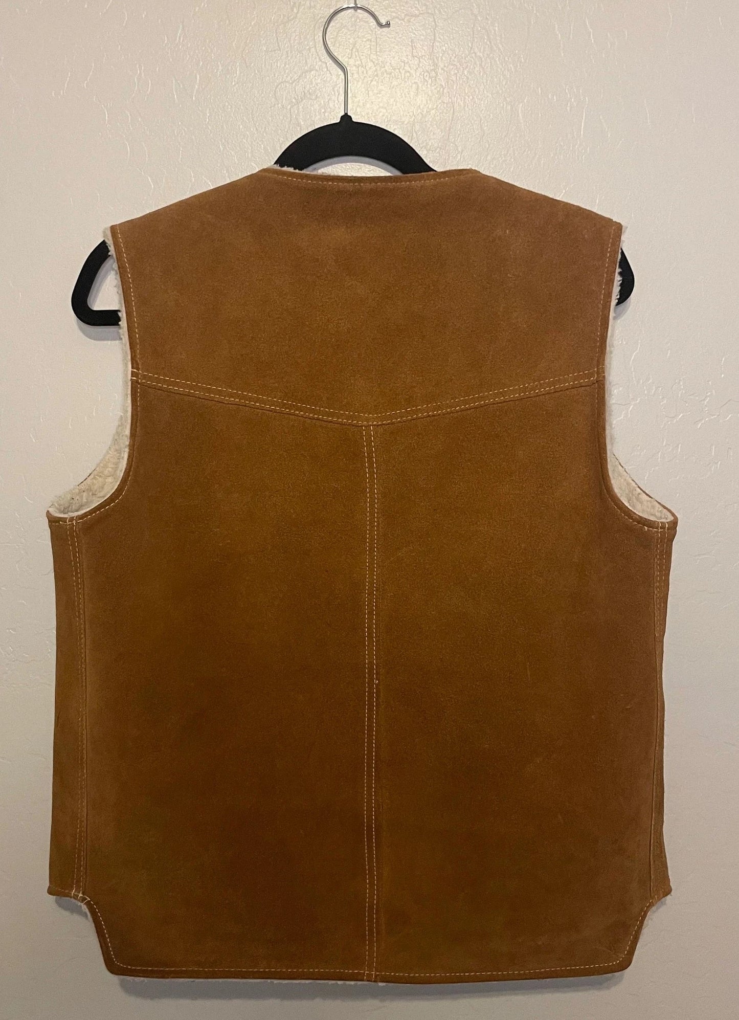 Vintage Leather & Fleece Vest