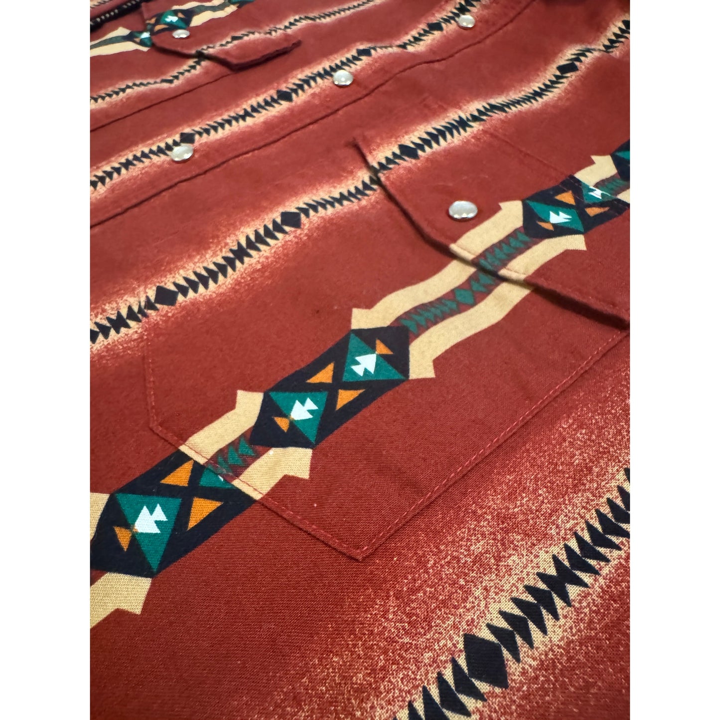 Vintage Aztec Wranlger Pearl Snap