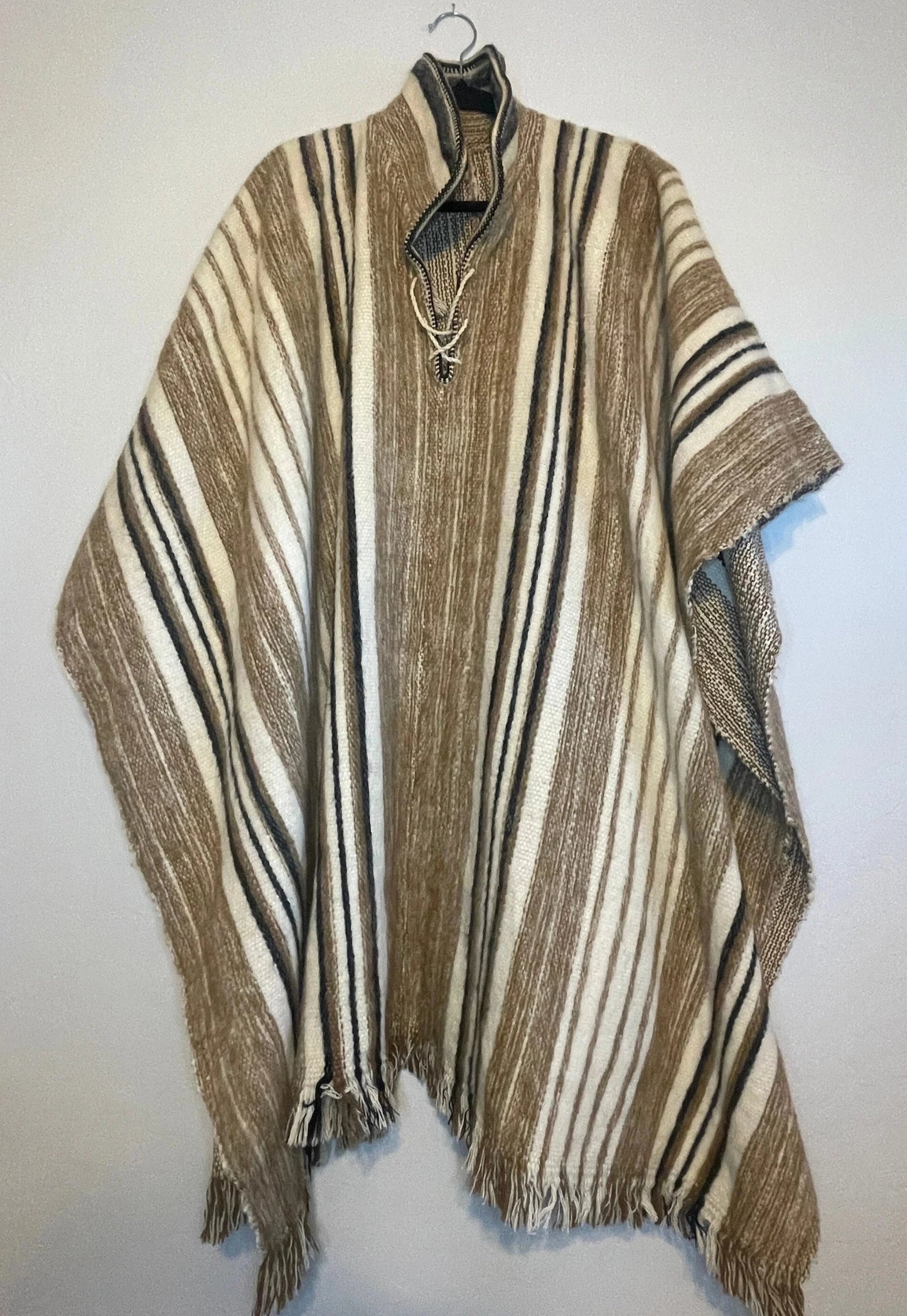 Vintage Authentic Striped Poncho