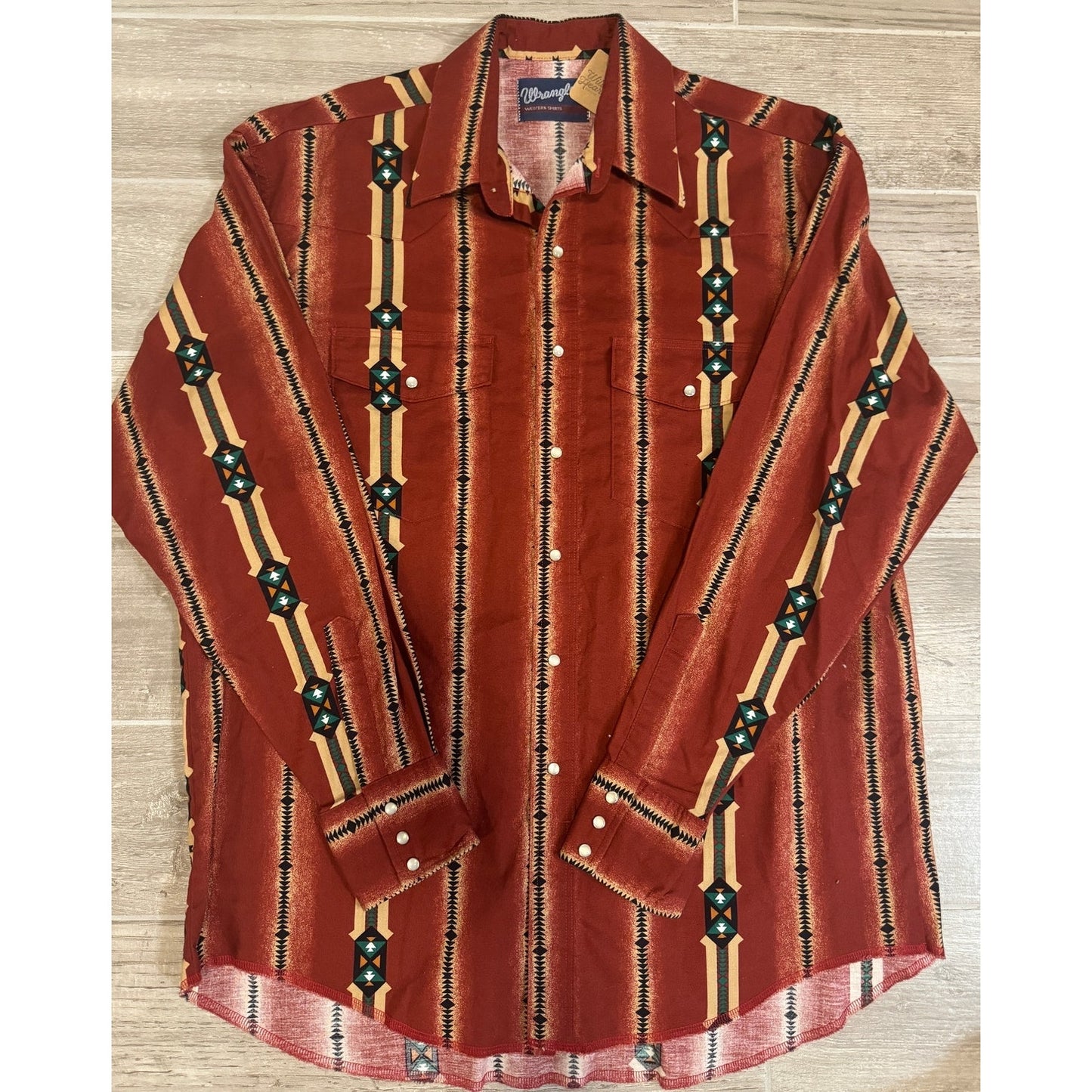 Vintage Aztec Wranlger Pearl Snap