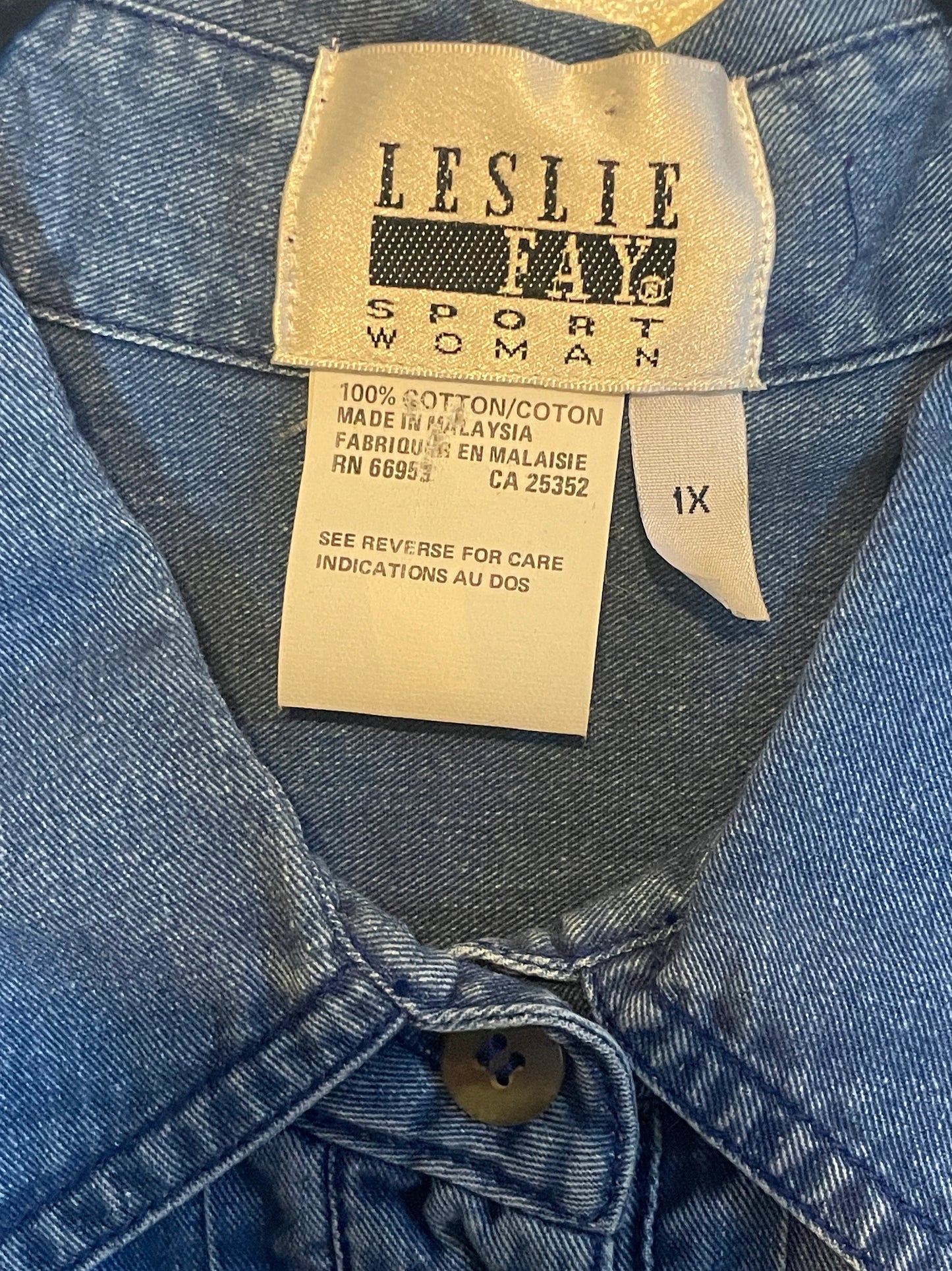 Leslie Fay Denim Long Sleeve with Original Tags