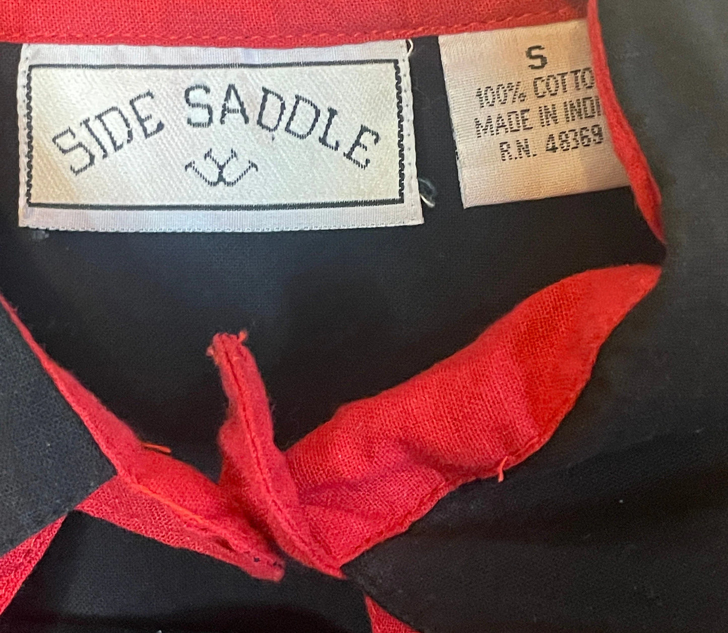 90s Side Saddle Red & Black Button Up
