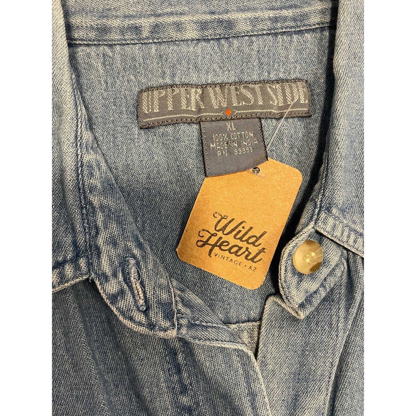 Vintage 90s Denim Button Up with Gold Details