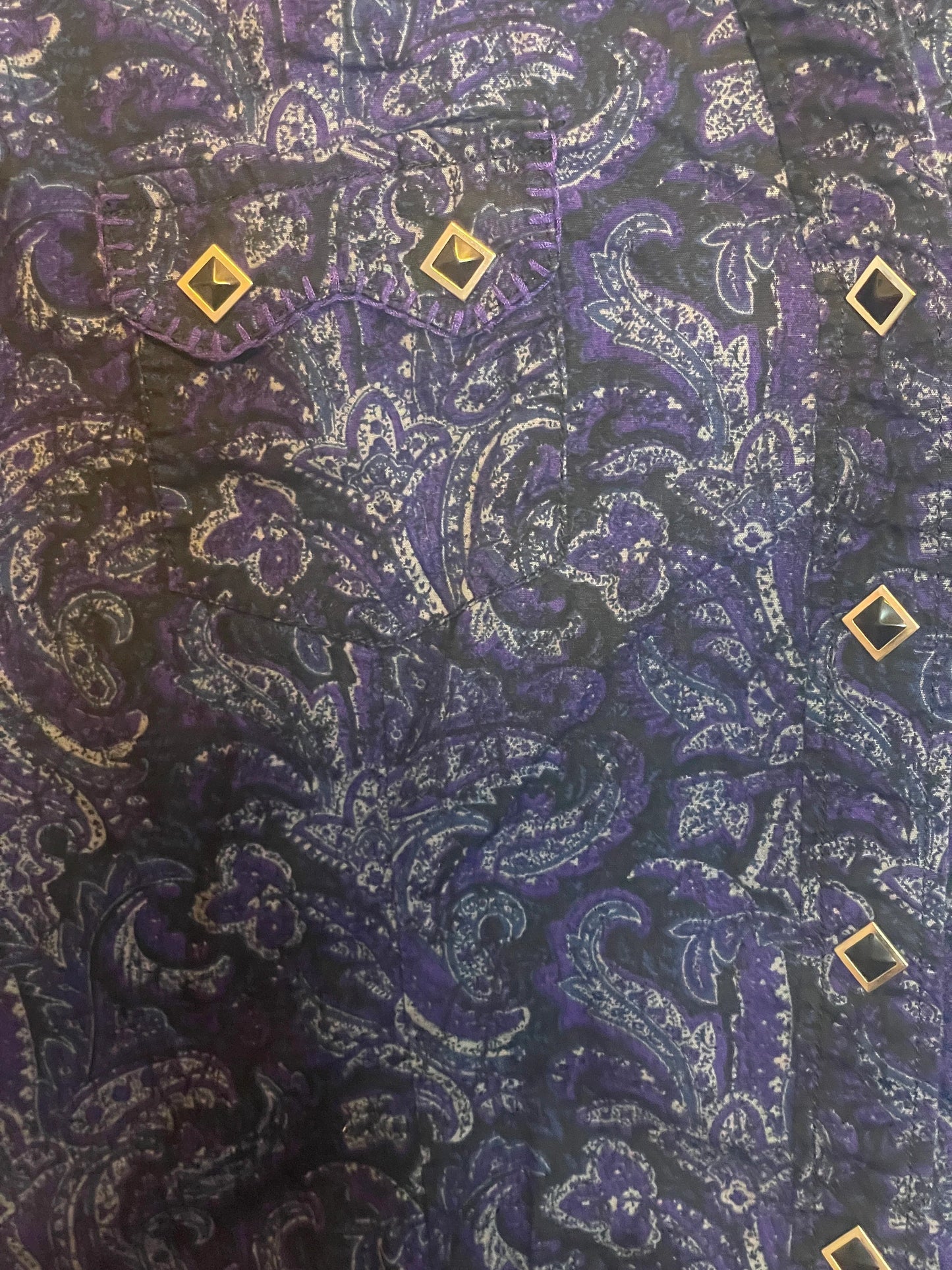 Panhandle Paisley Black & Purple Pearl Snap