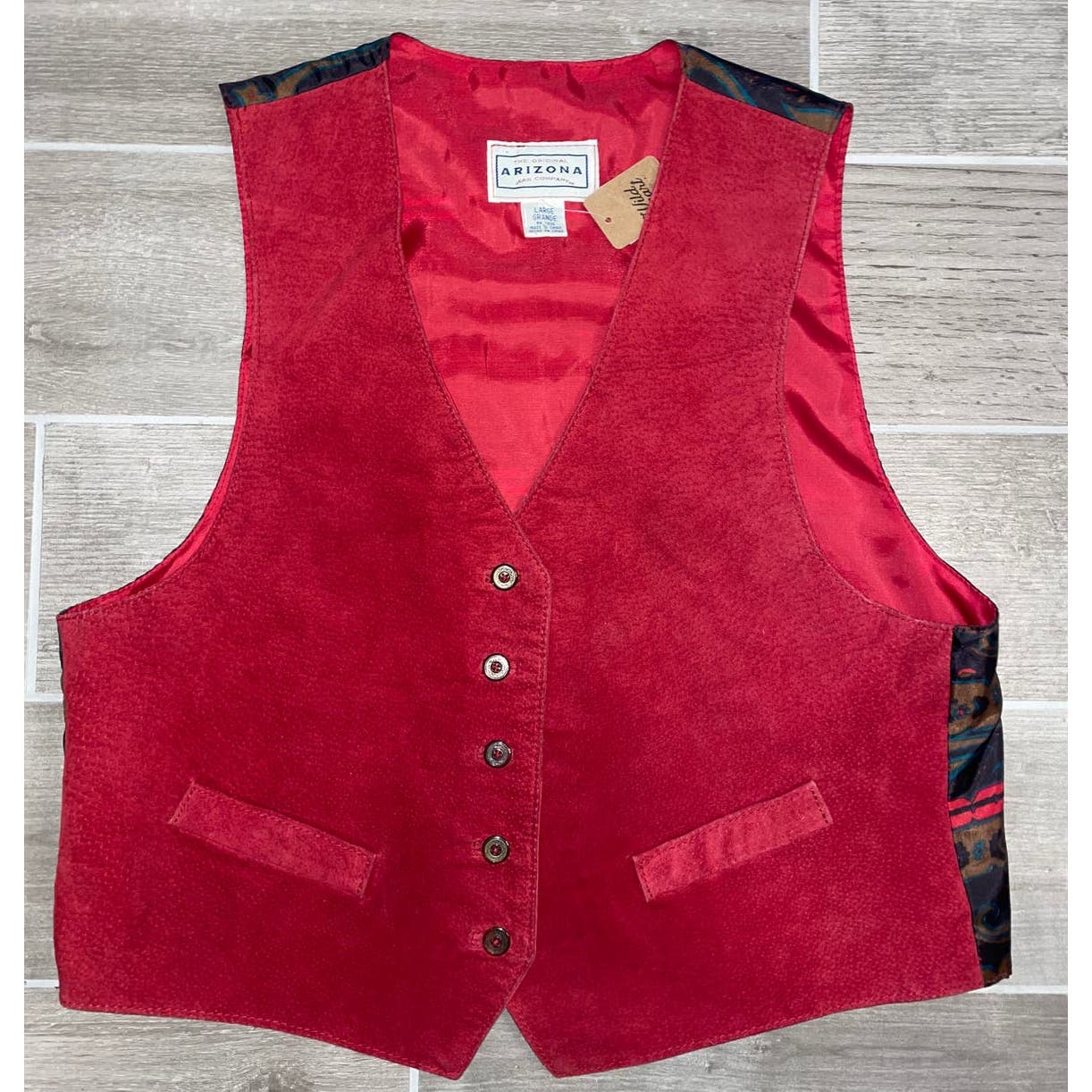 Vintage Red Suede Vest