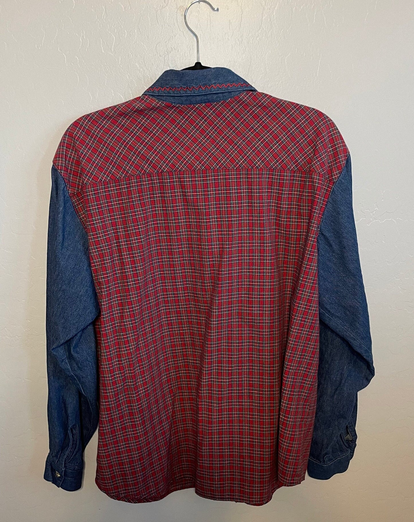 Vintage Napa Valley-Denim & Plaid Long Sleeve