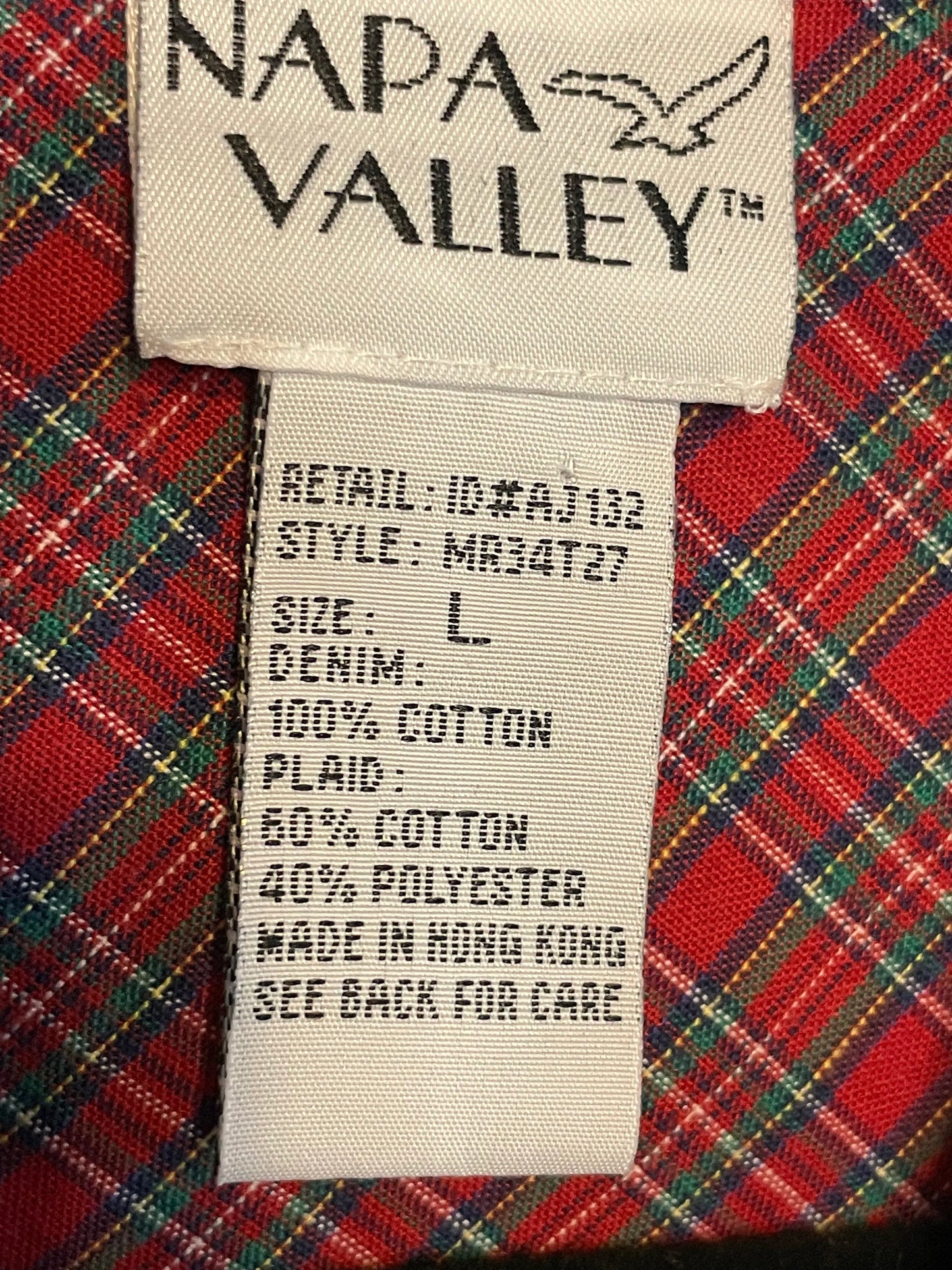 Vintage Napa Valley-Denim & Plaid Long Sleeve