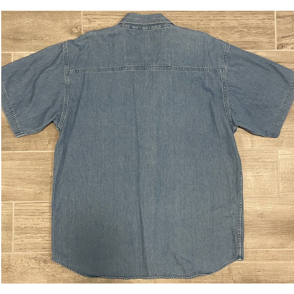 Vintage 90s Denim Button Up with Gold Details