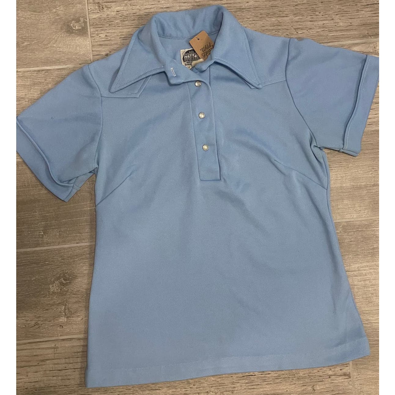 Vintage 70s Baby Blue Miller Miller Miller Polo