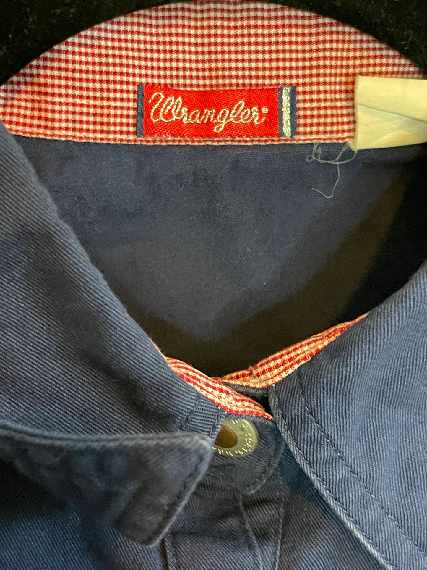 Vintage Navy Wrangler Button Up with Flag