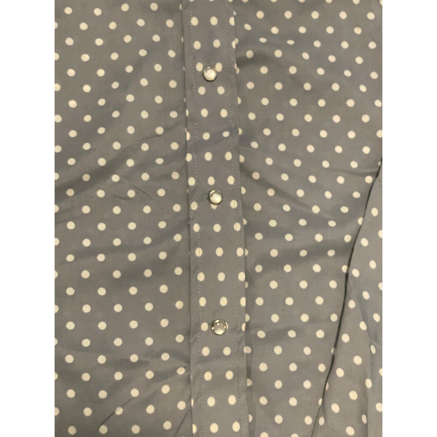 Vintage 70s Tem & Tex Gray Polka Dot Shirt