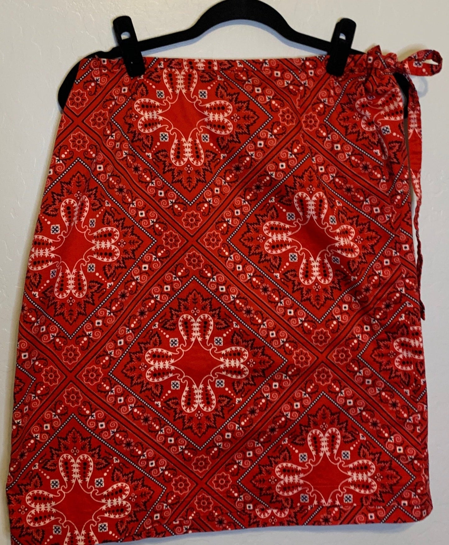 Vintage 90s Tie Red Bandana Skirt
