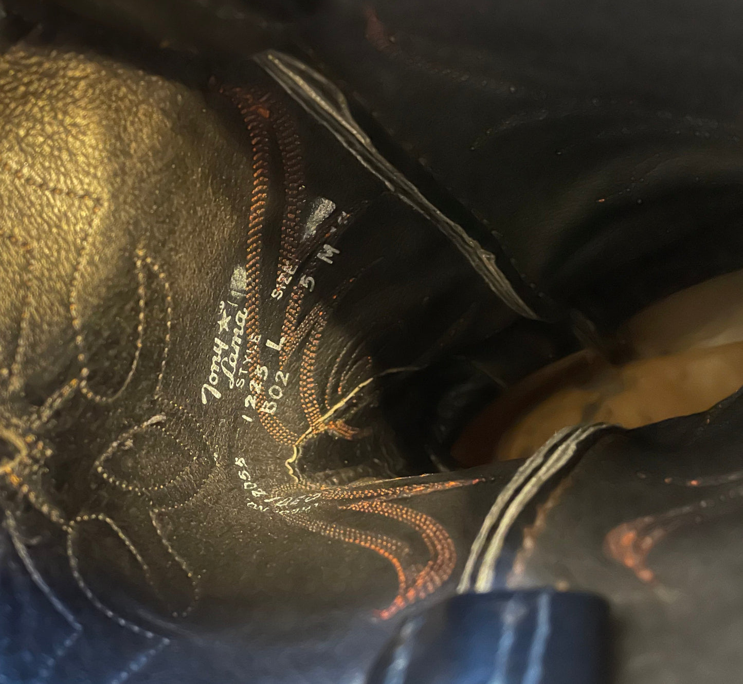 Vintage Tony Lama Black & Brown Cowgirl Boots