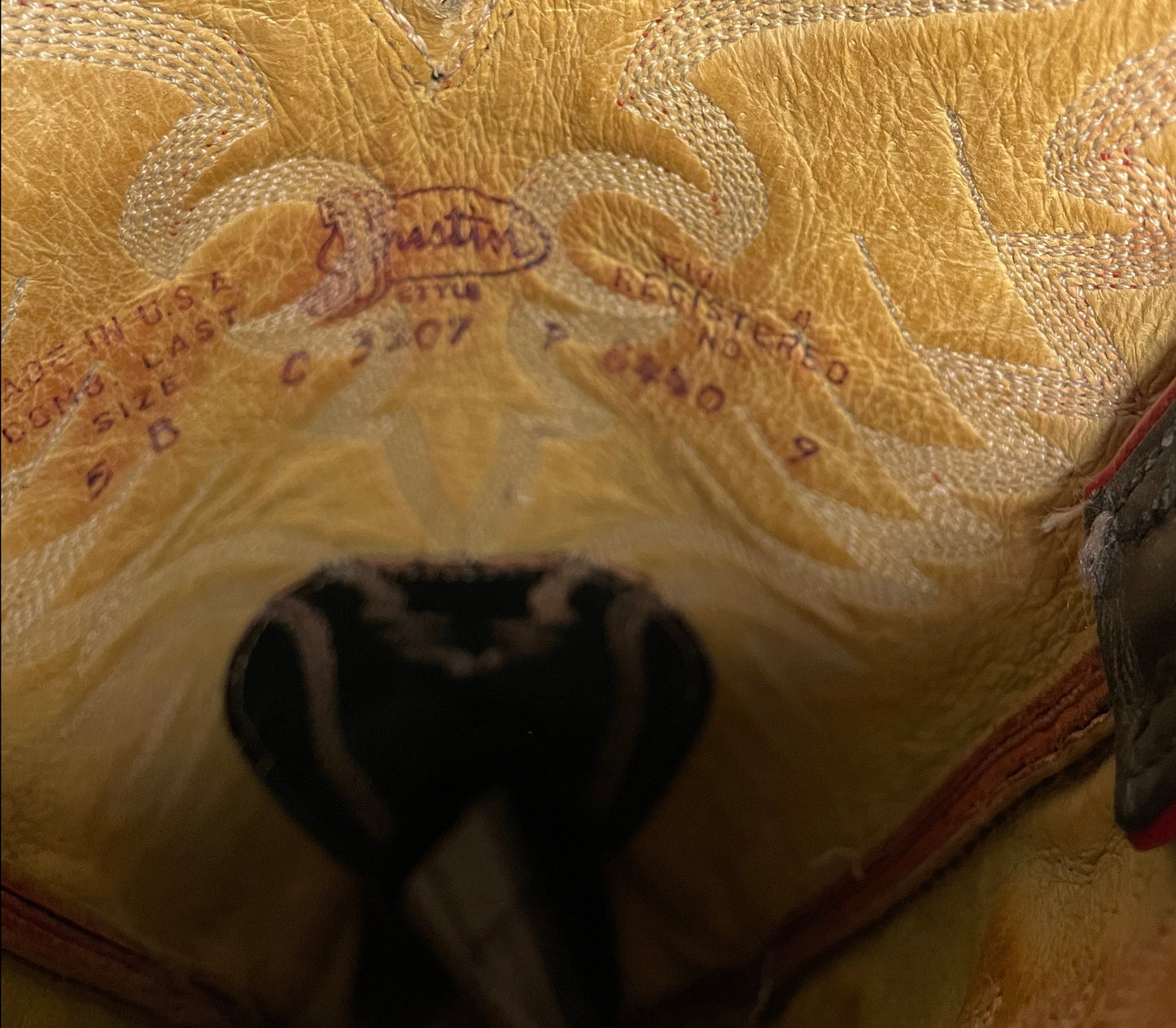 Vintage Tony Lama Black & Red Cowgirl Boots