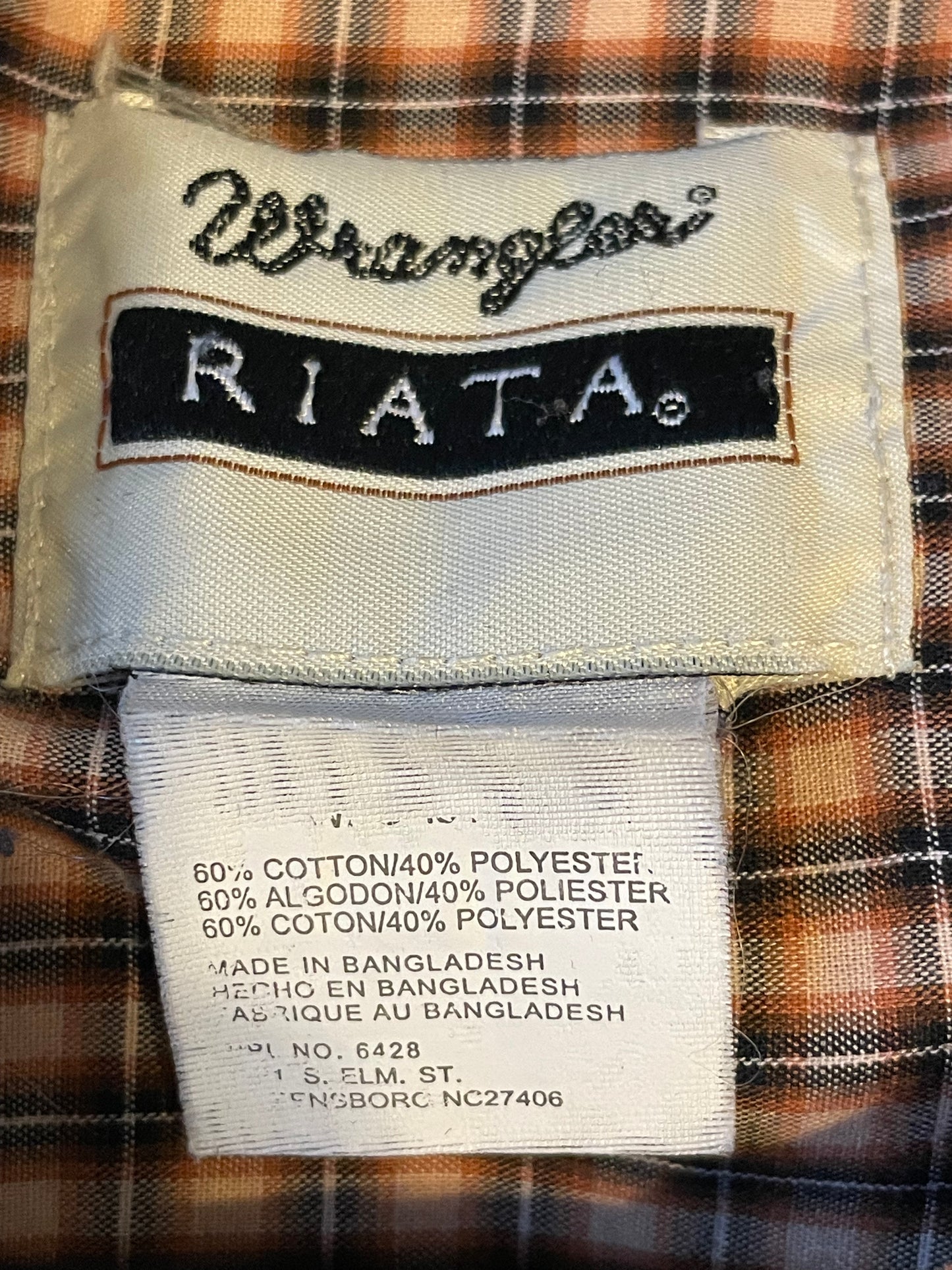 Orange & Plaid Wrangler Long Sleeve