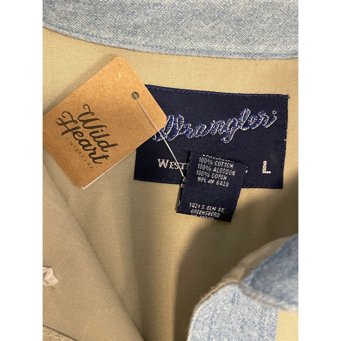 Vintage Denim & Khaki Wrangler Button Up-MEN's