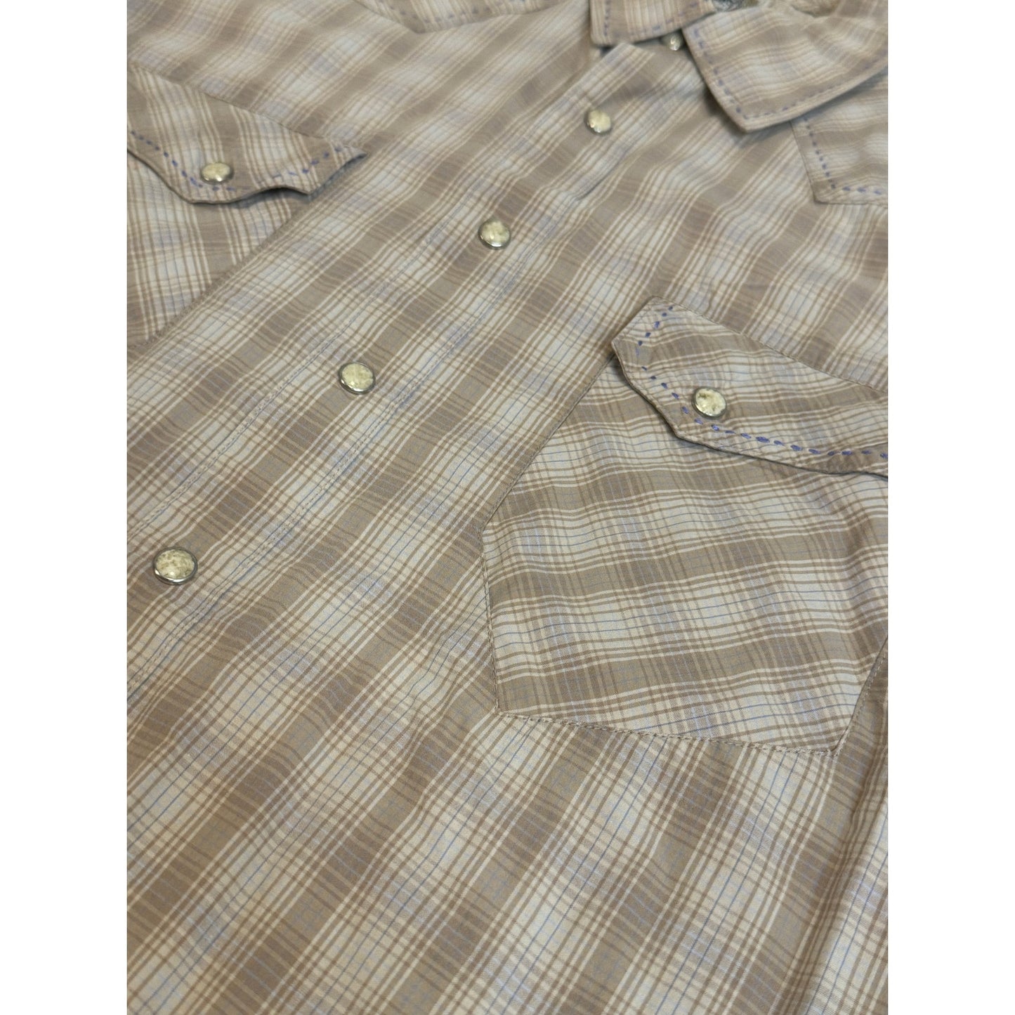Vintage Cinch Cream & Tan Pearl Snap-MENS
