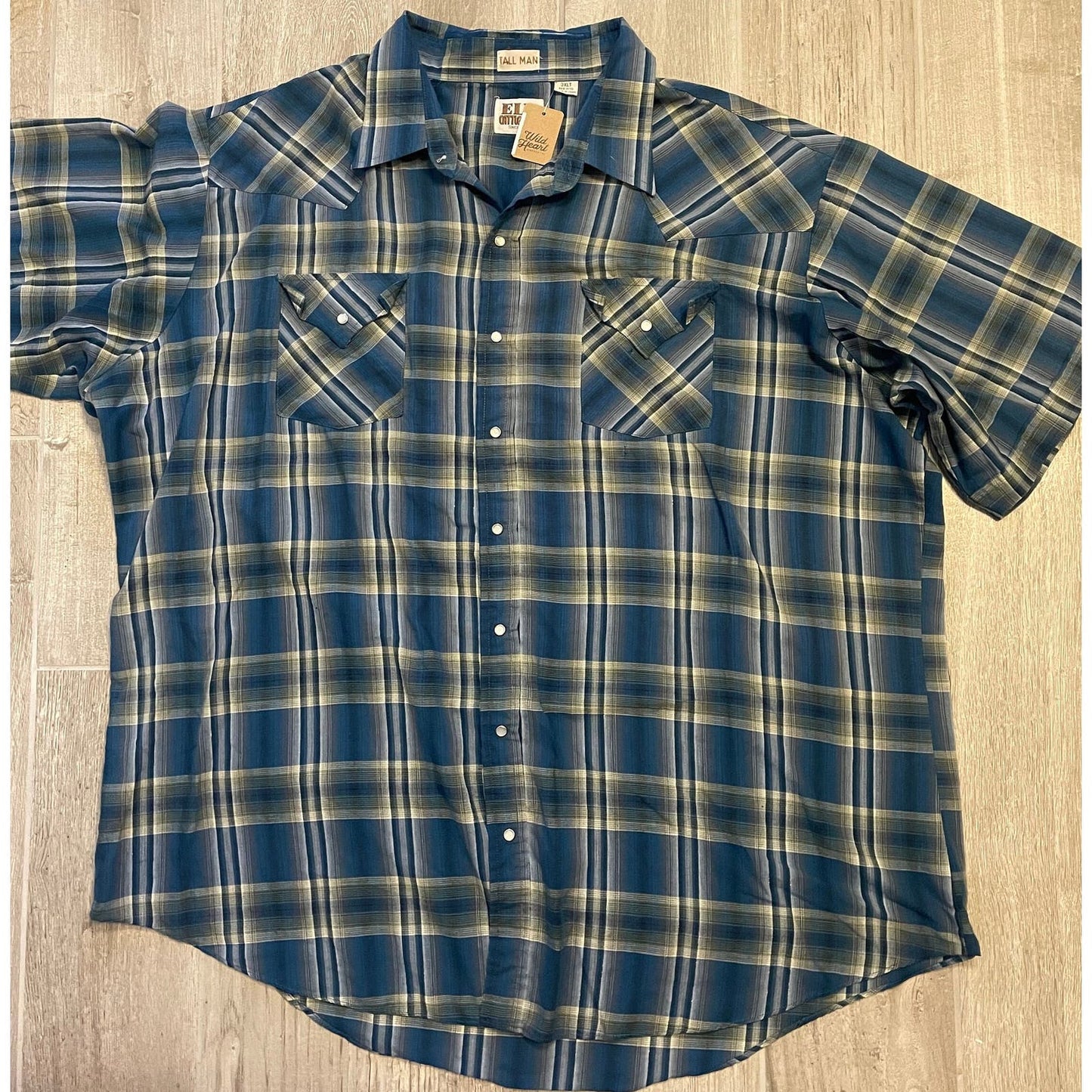 Vintage Blue Plaid Ely Cattleman- MEN'S