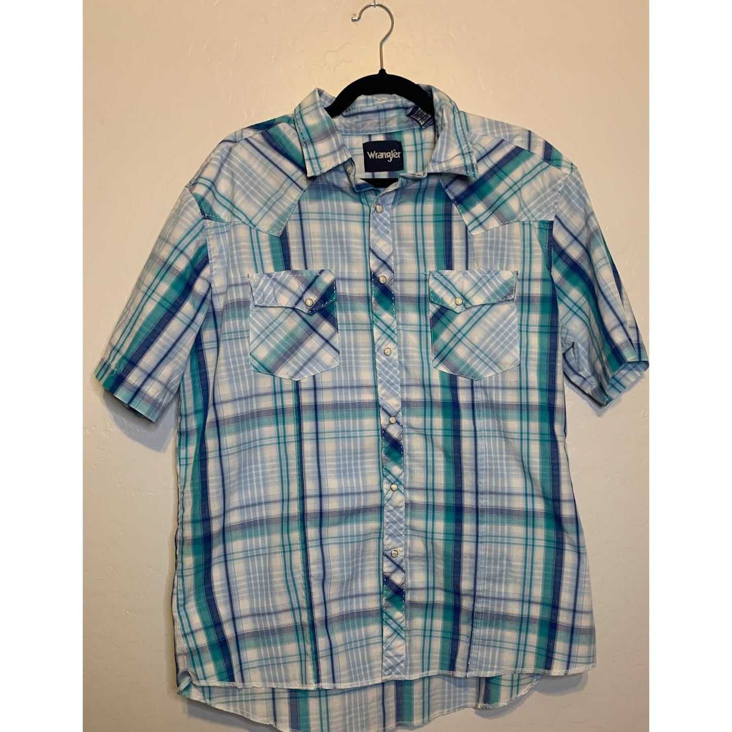 Teal Wrangler Short Sleeve Shirt- MEN's