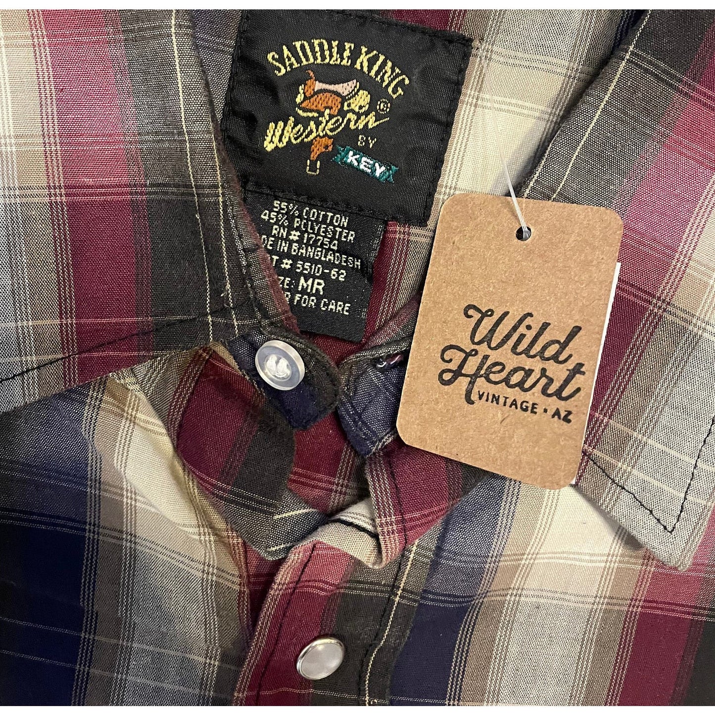 Vintage Saddle King Western Plaid Shirt-MEN'S