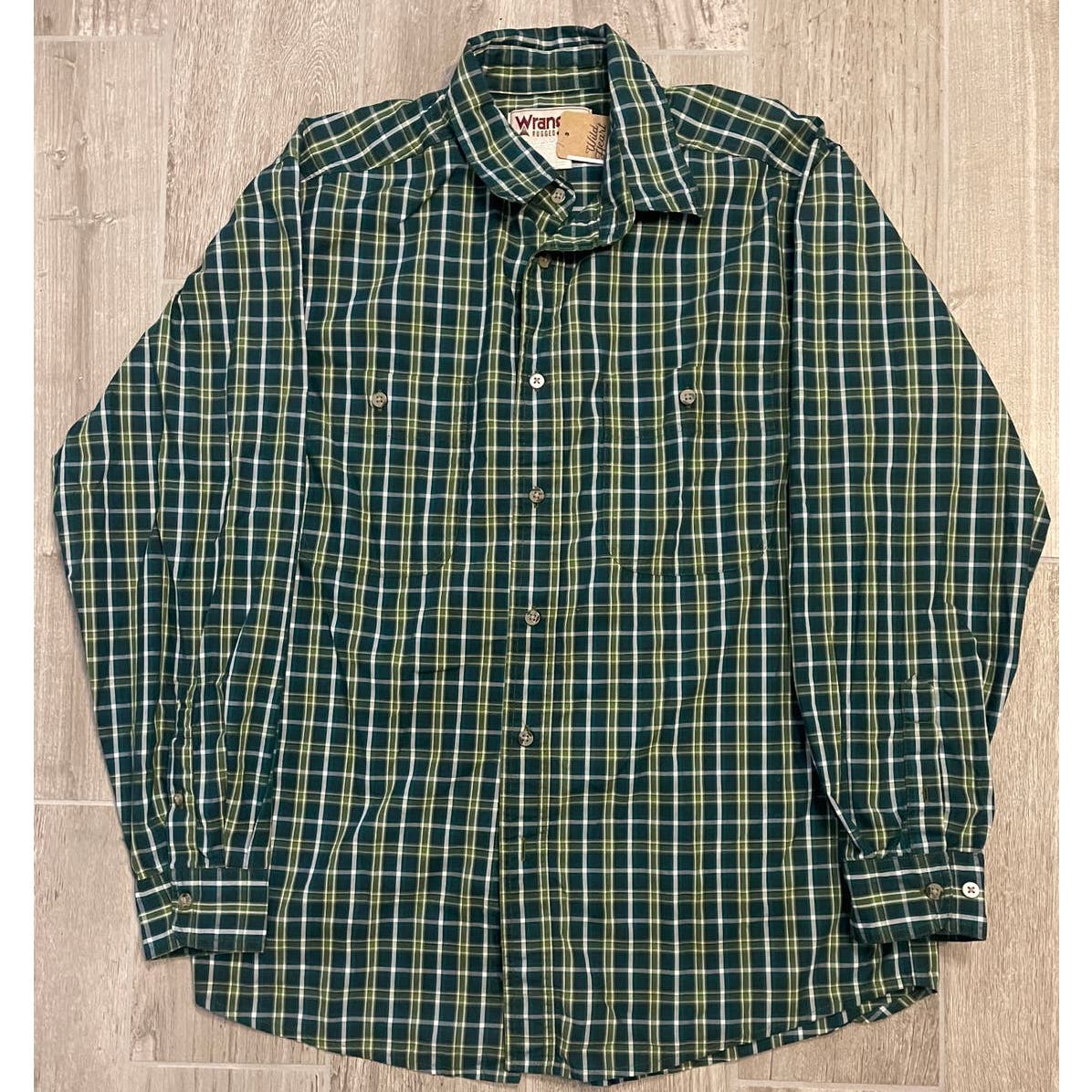 Green & Blue Stripped Wrangler Button Up- MEN's