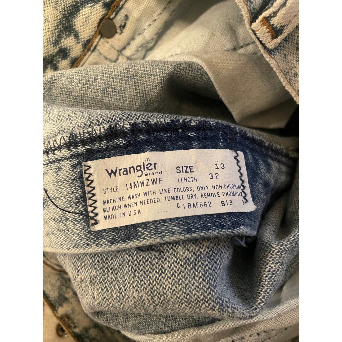 Vintage Light Acid Washed Wrangler Denim Jeans