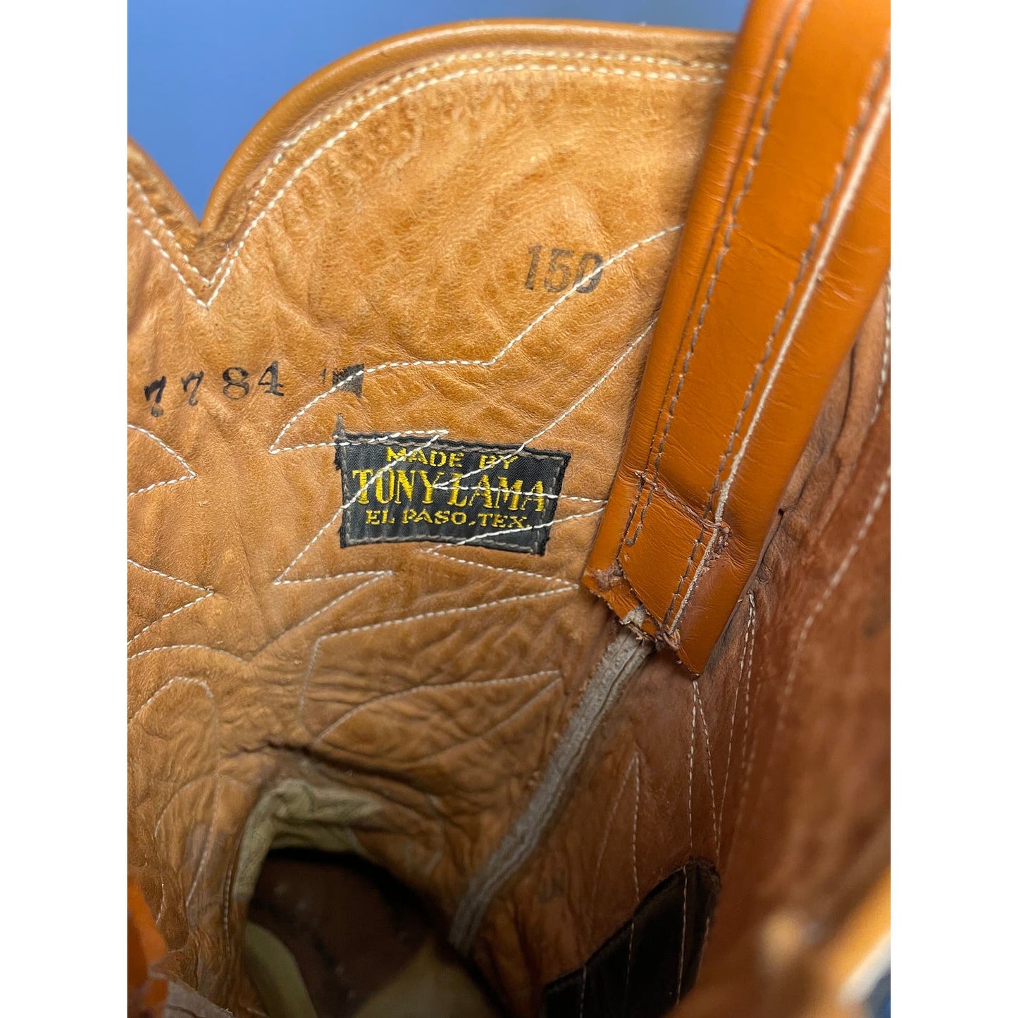 Vintage Tony Lama Orange/Tan Cowgirls Boots