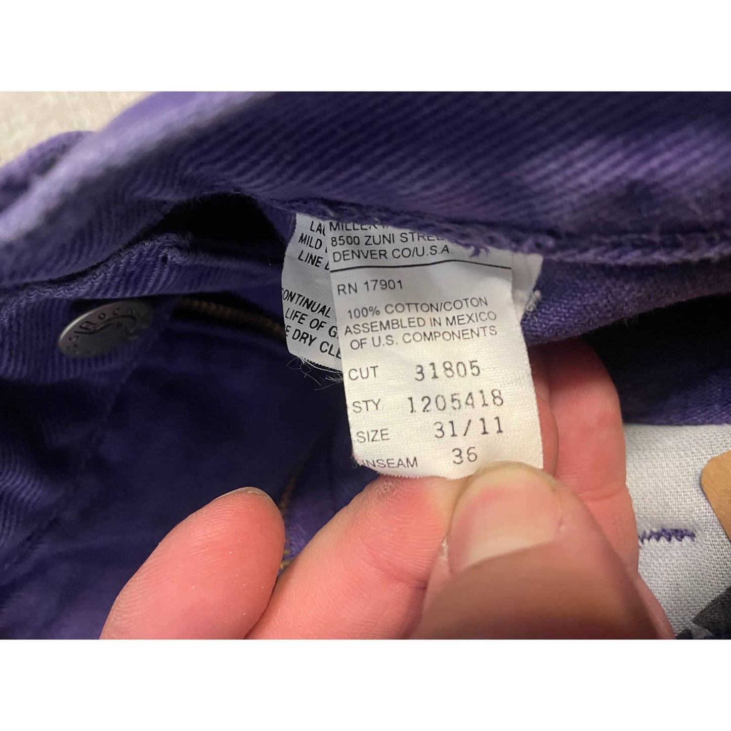 Vintage Purple Rocky Mountain Denim Jeans