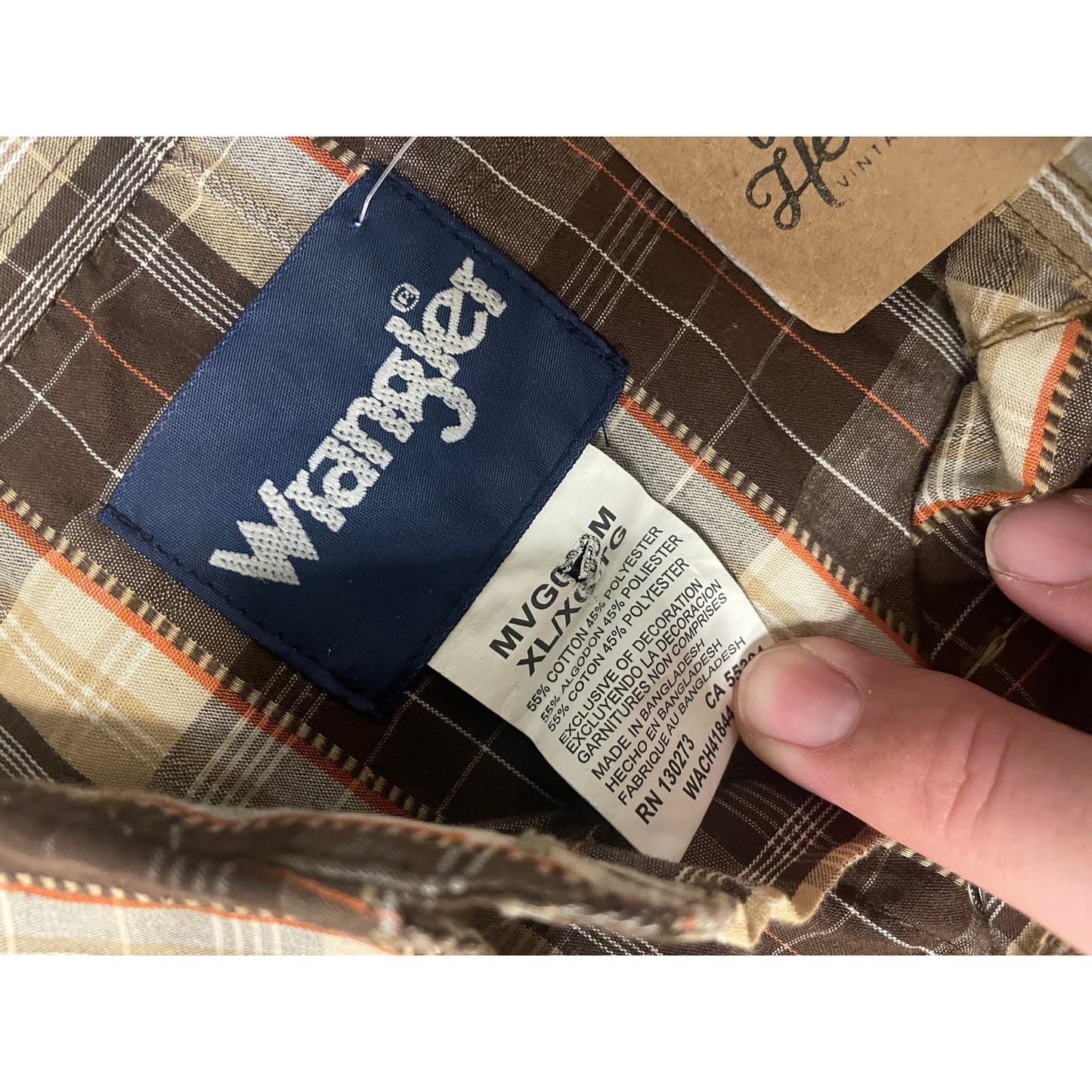 Vintage Brown Wranlger Pearl Snap-MEN's