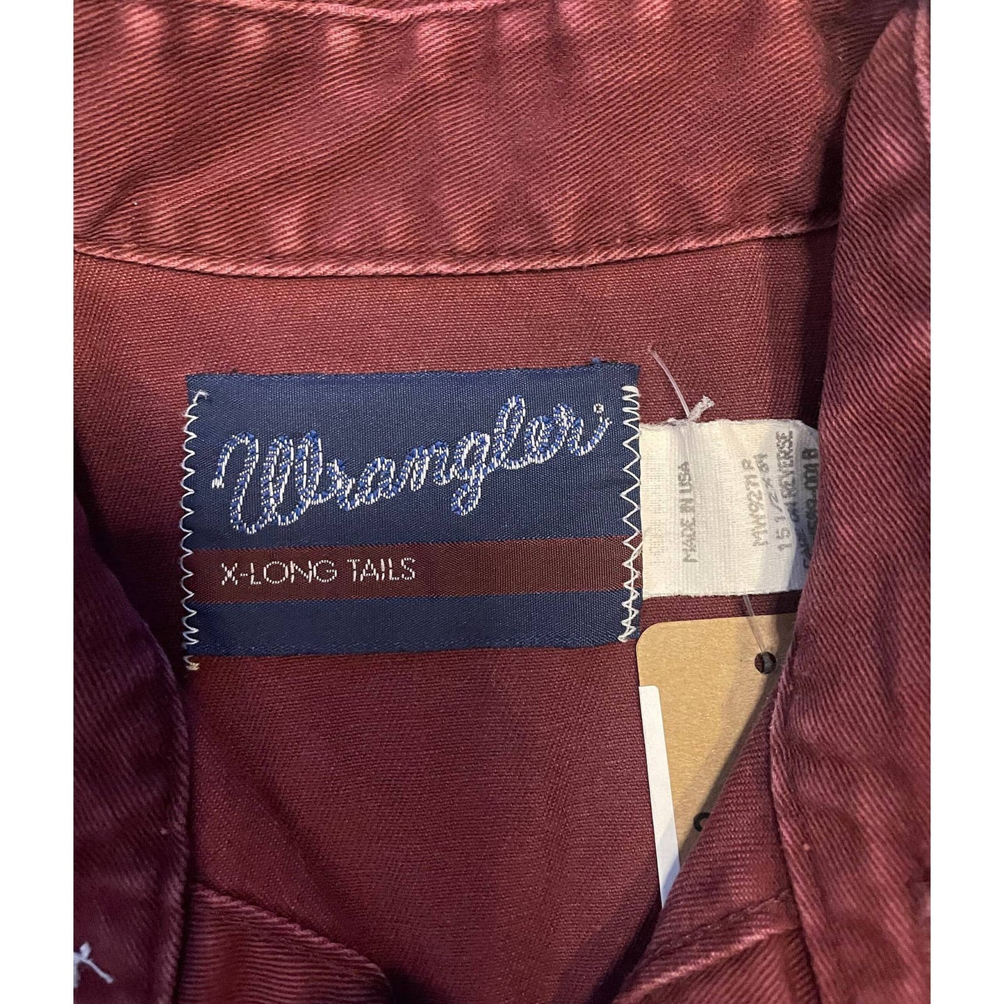 Vintage Maroon Wrangler Brushpopper (L)- MEN'S