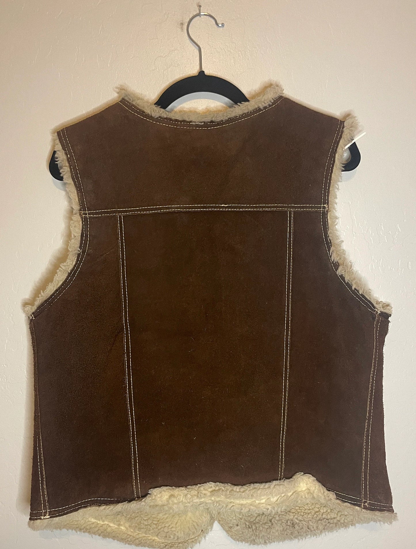 90s Leather & Fleece Dark Brown Jacket
