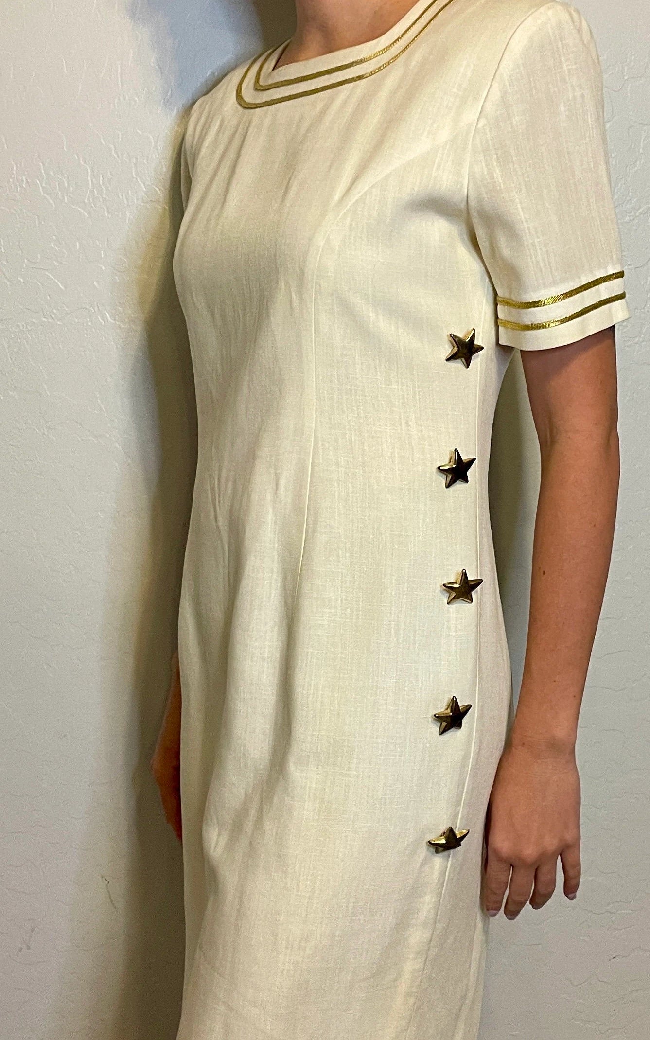 Vintage Cream Dress with Stars