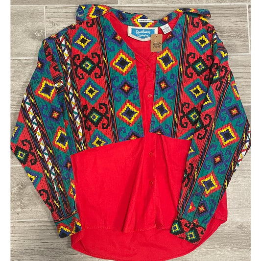 Vintage 90s Southwest Canyon Geometric Long Sleeve Shirt