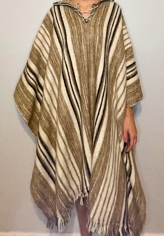 Vintage Authentic Striped Poncho