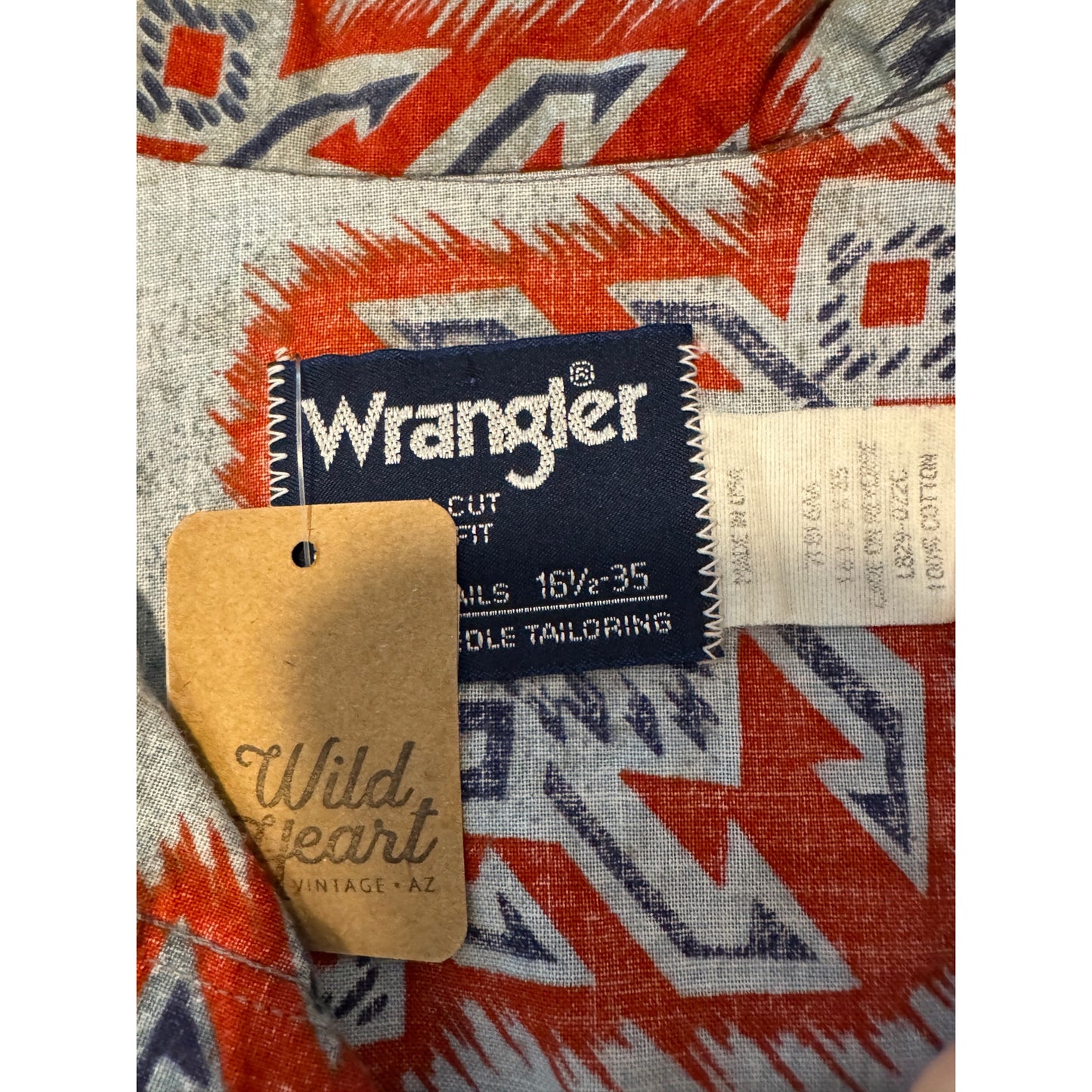 Vintage Wrangler Blue Southwestern Button Down