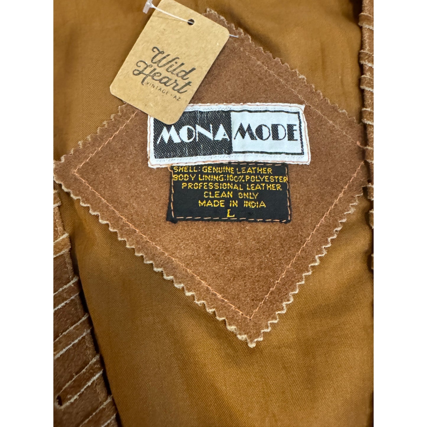 Vintage Tan Mona Mode Suede Vest