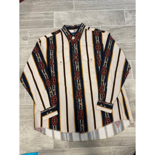 Vintage Black & Cream Southwestern Button Down-MENS