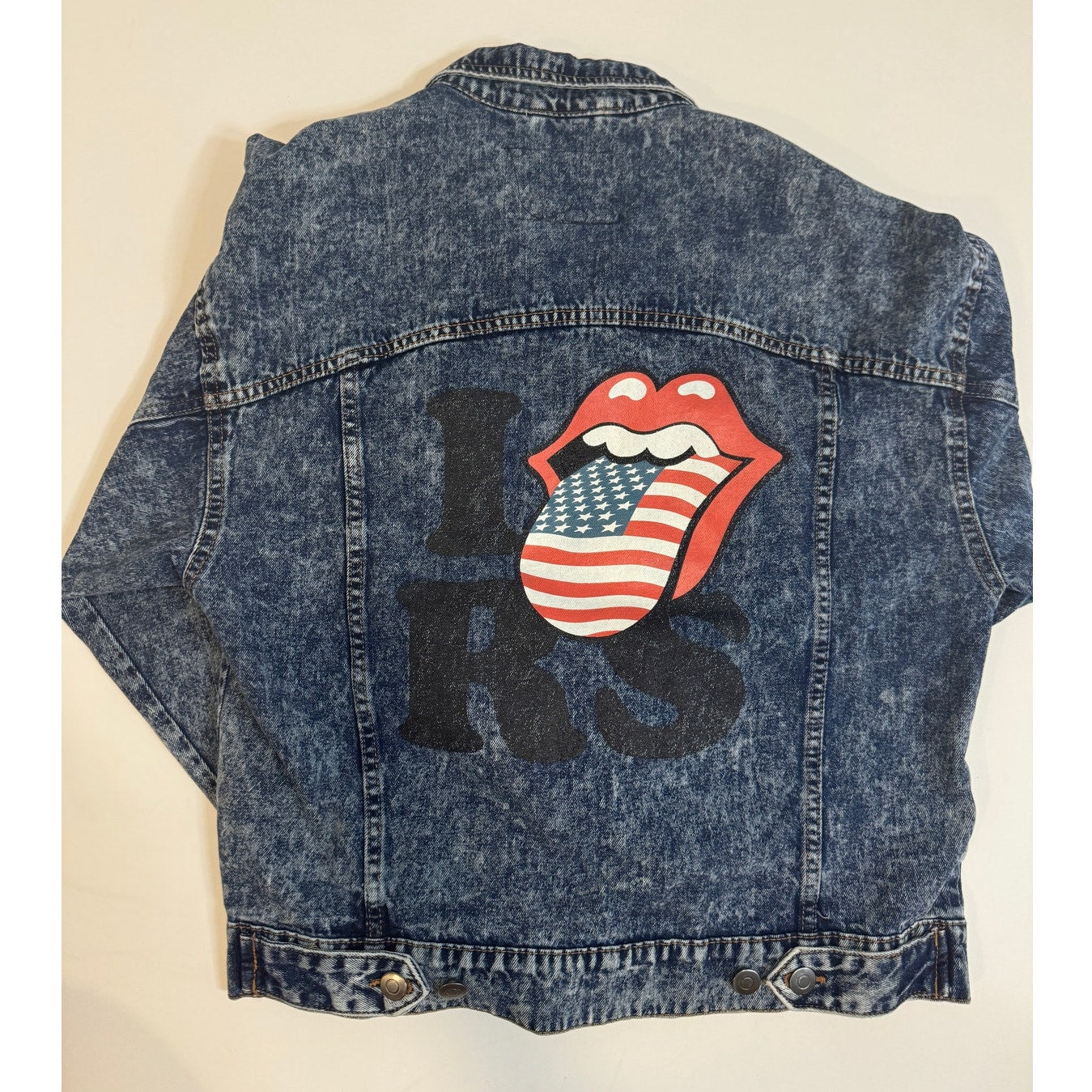 Denim Acid Washed Rolling Stones Jacket