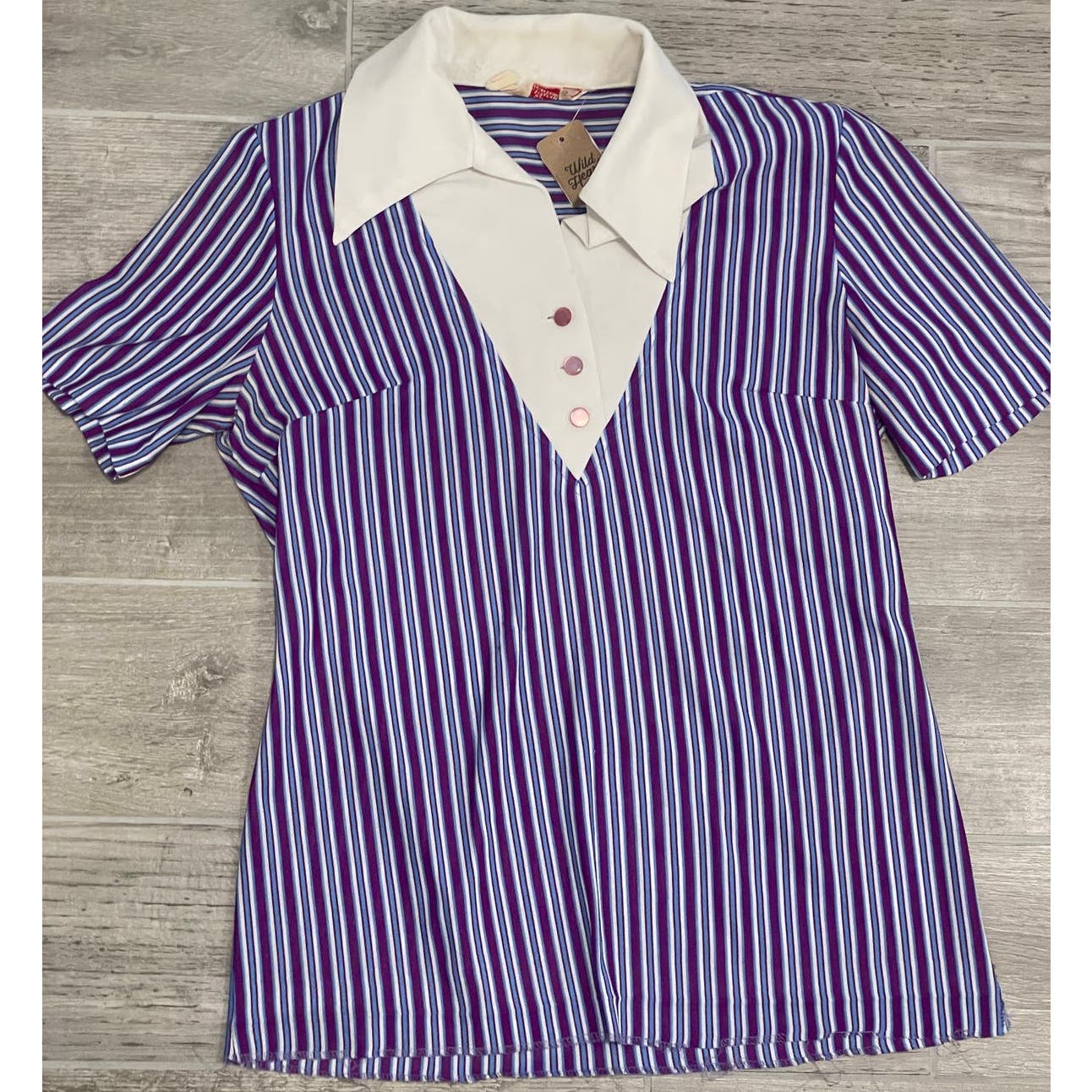 Vintage 70s H Bar C Stripped Polo Shirt