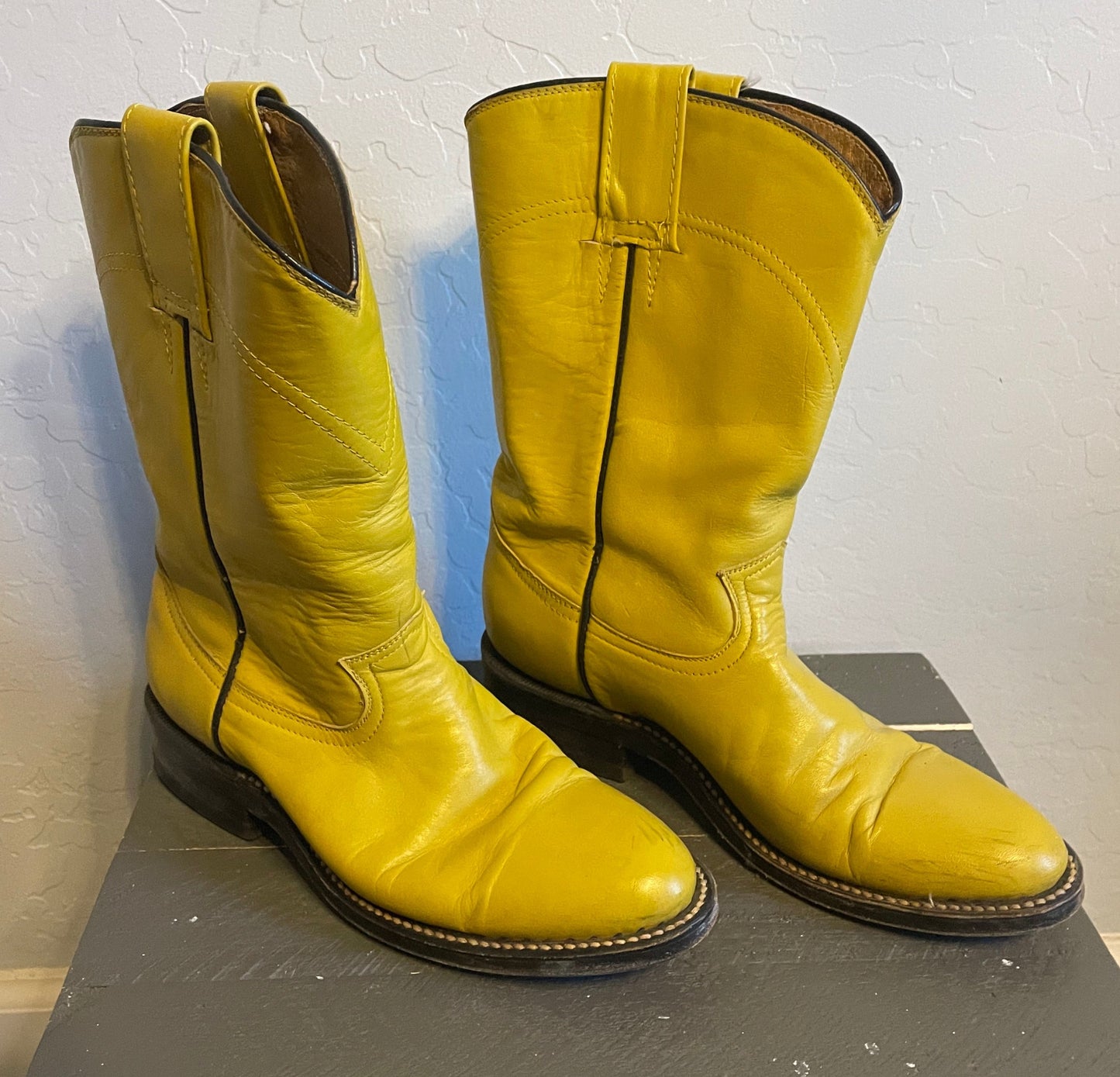 Vintage Yellow Justin Cowgirl Boots