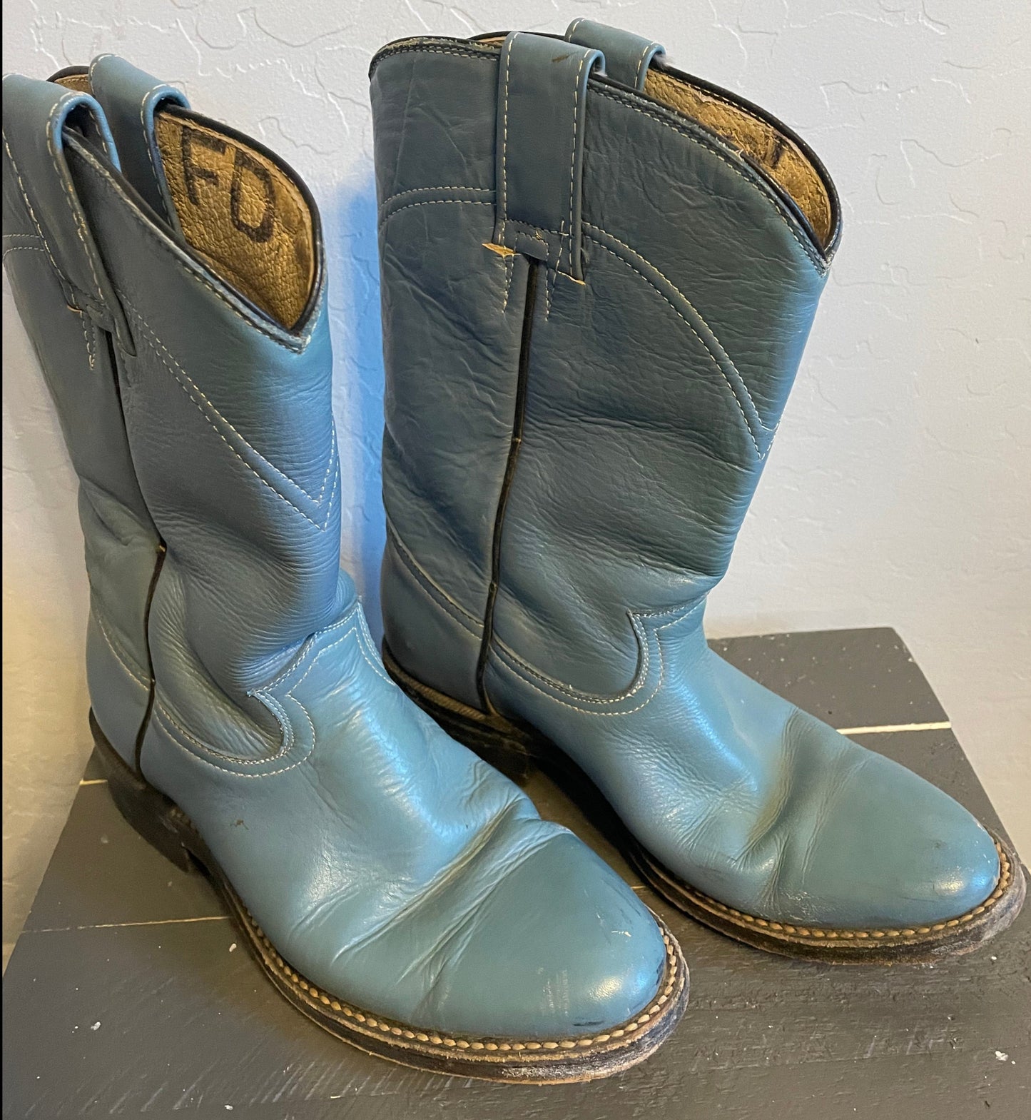 Vintage Baby Blue Cowboy Boots