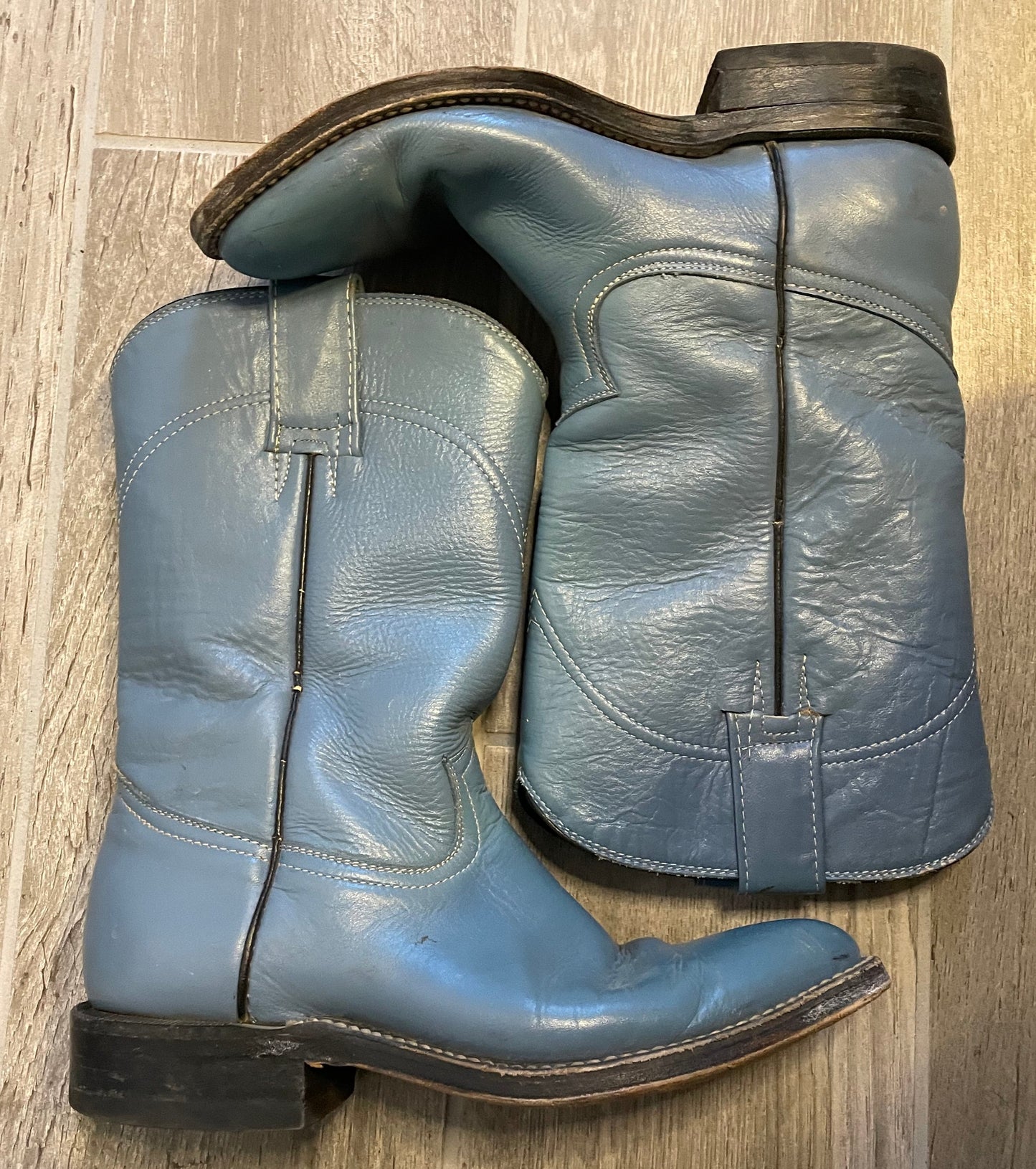 Vintage Baby Blue Cowboy Boots