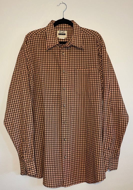 Orange & Plaid Wrangler Long Sleeve