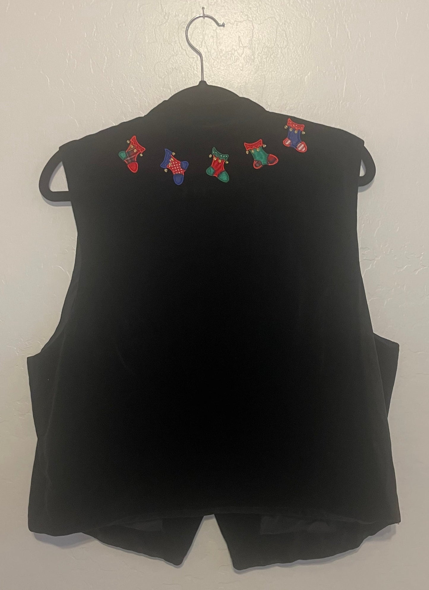 90s Ugly Christmas vest with Stocking & Bells