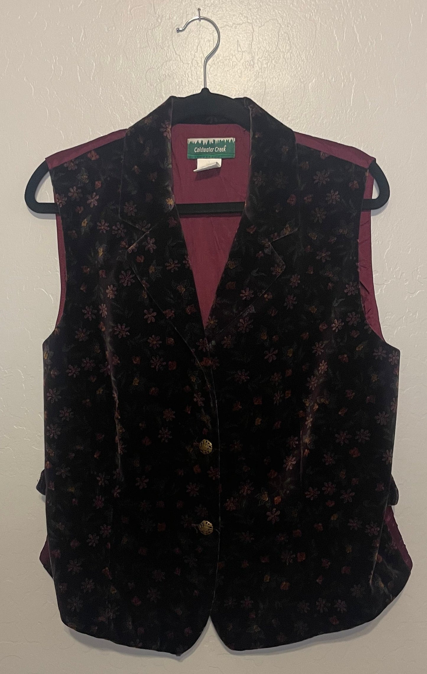 Vintage Coldwater Creek Purple Velvet Vest