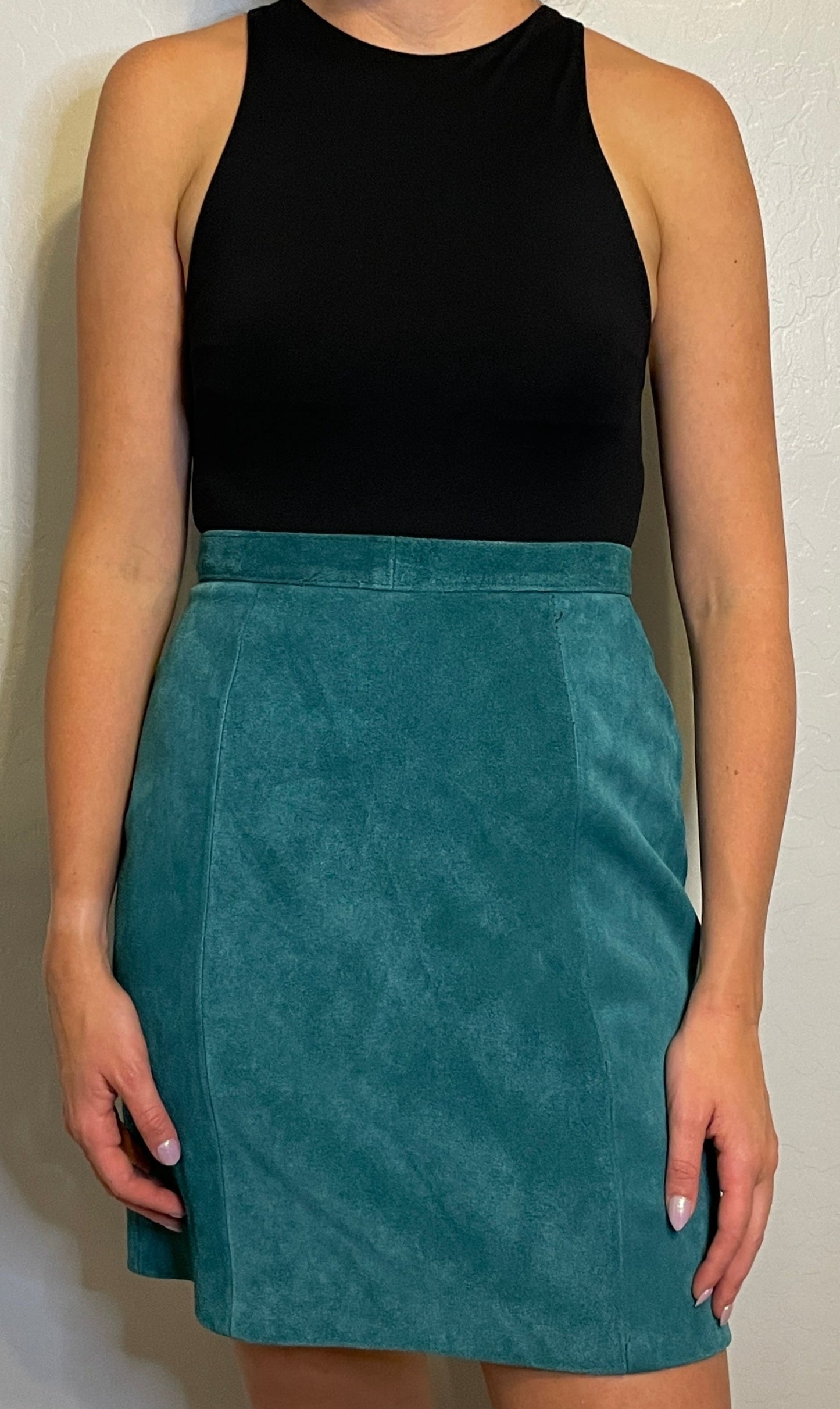 Vintage Coral Leather Skirt