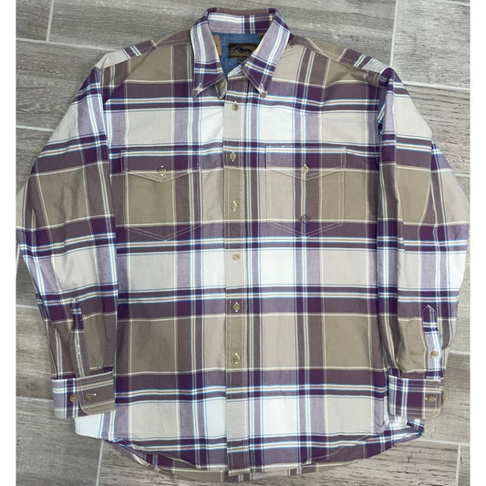 Vintage Plaid Roper Long Sleeve Shirt-MEN's