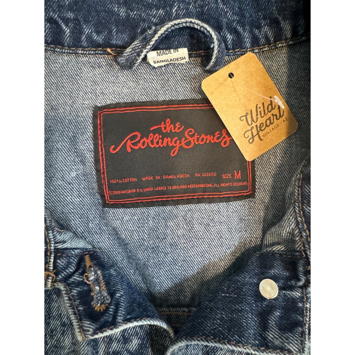 Denim Acid Washed Rolling Stones Jacket