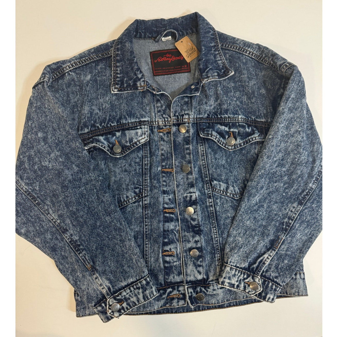 Denim Acid Washed Rolling Stones Jacket