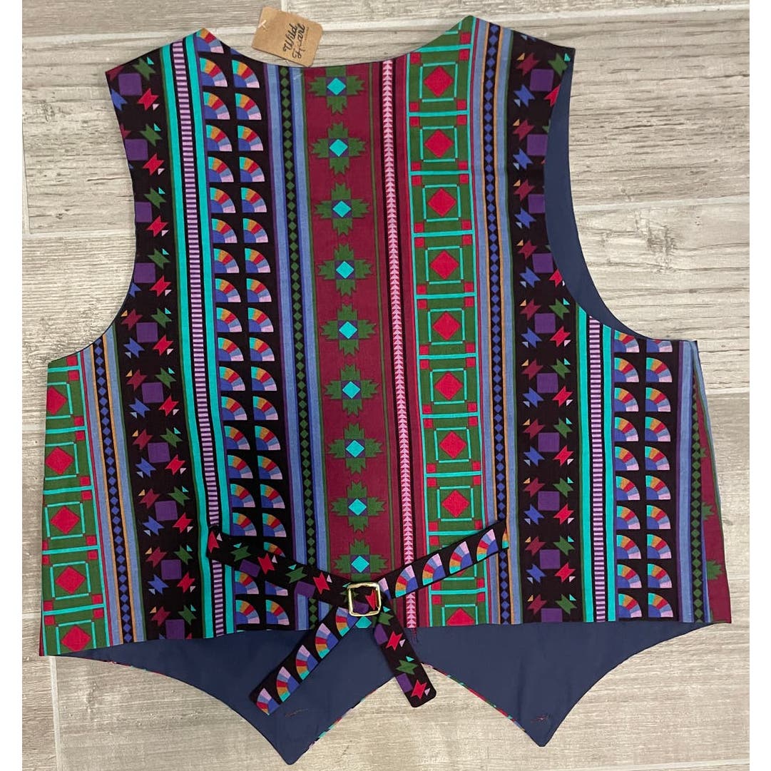 Vintage Colorful Geometric Vest